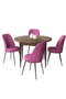 Hanah Home Tor - Baroque, Purple Juego de Mesa y Sillas de Comedor